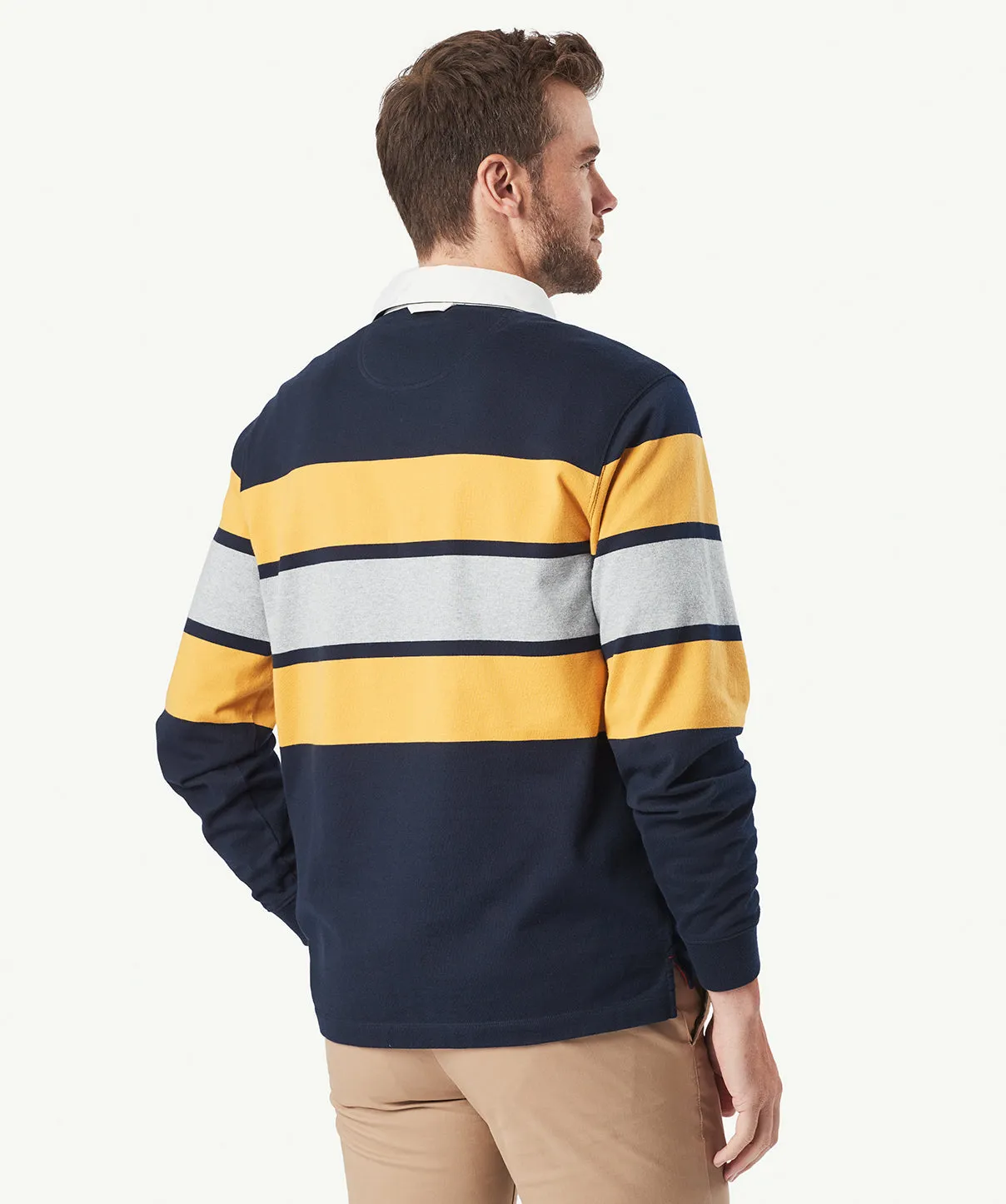 Statement Stripe Rugby Jumper - Navy sold by GAZMAN product image thumbnail 3