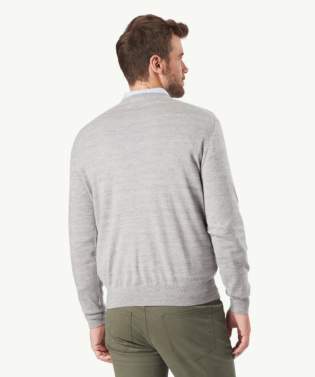 Merino V Neck Knit - Grey Marle sold by GAZMAN product image thumbnail 3