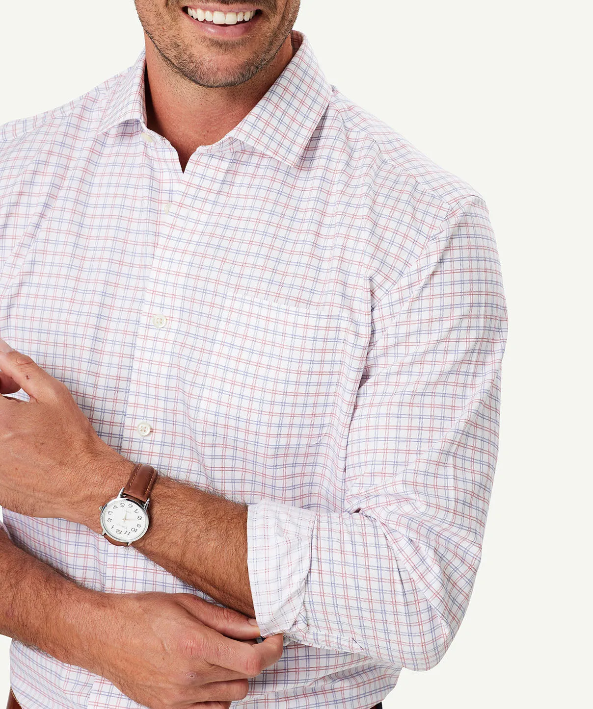 Non Iron Twill Check Long Sleeve Shirt - Red sold by GAZMAN product image thumbnail 4