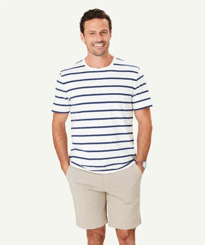 Stripe Crew T-shirt - White sold by GAZMAN