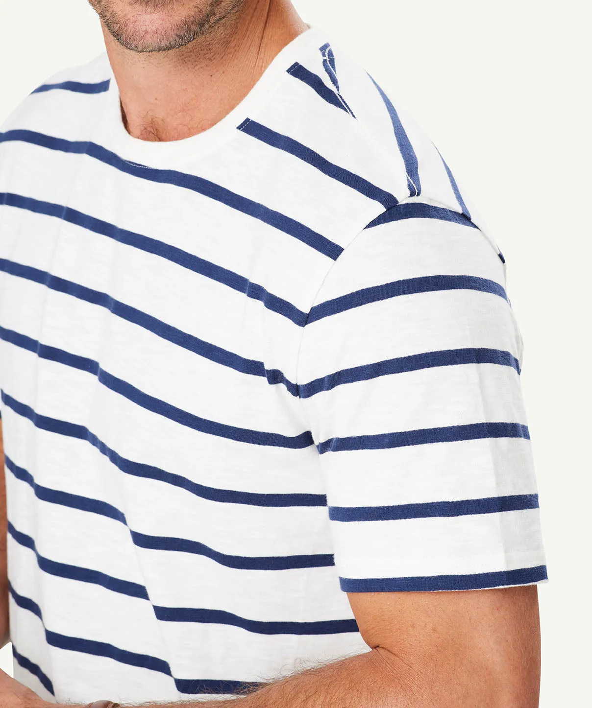 Stripe Crew T-shirt - White sold by GAZMAN product image thumbnail 4