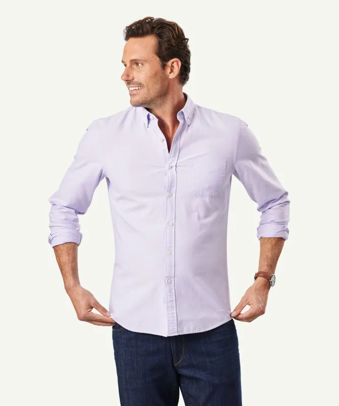 Tailored Casual Oxford Long Sleeve Shirt - Lilac sold by GAZMAN