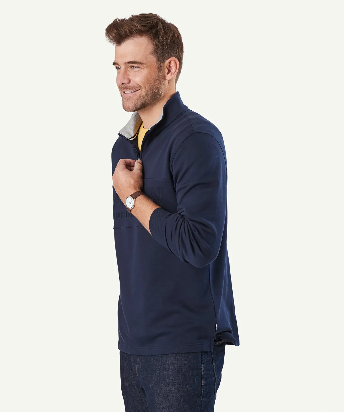 Half Zip Heritage Fleece Sweat - Navy sold by GAZMAN product image thumbnail 5