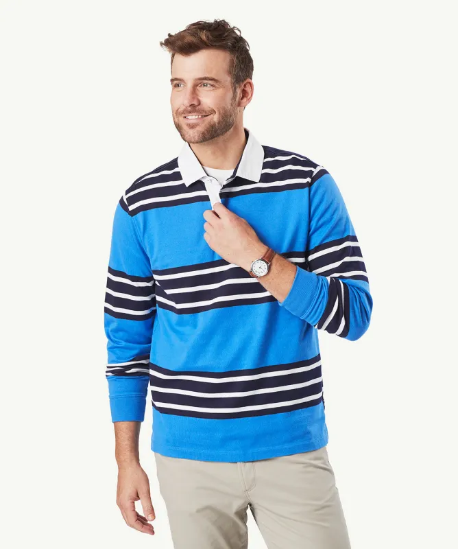 Block Stripe Rugby Jumper - Blue sold by GAZMAN