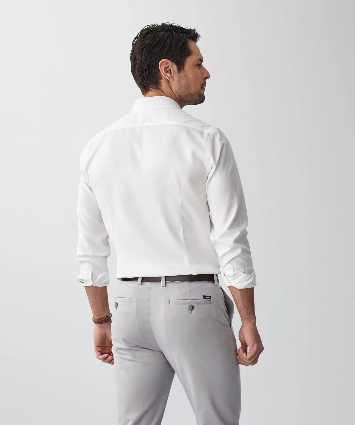 Non-Iron Dobby Long Sleeve Shirt - White sold by GAZMAN product image thumbnail 2