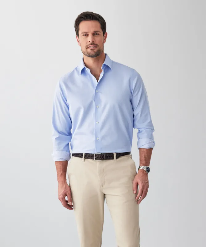 Non-Iron Dobby Long Sleeve Shirt - Sky Blue sold by GAZMAN