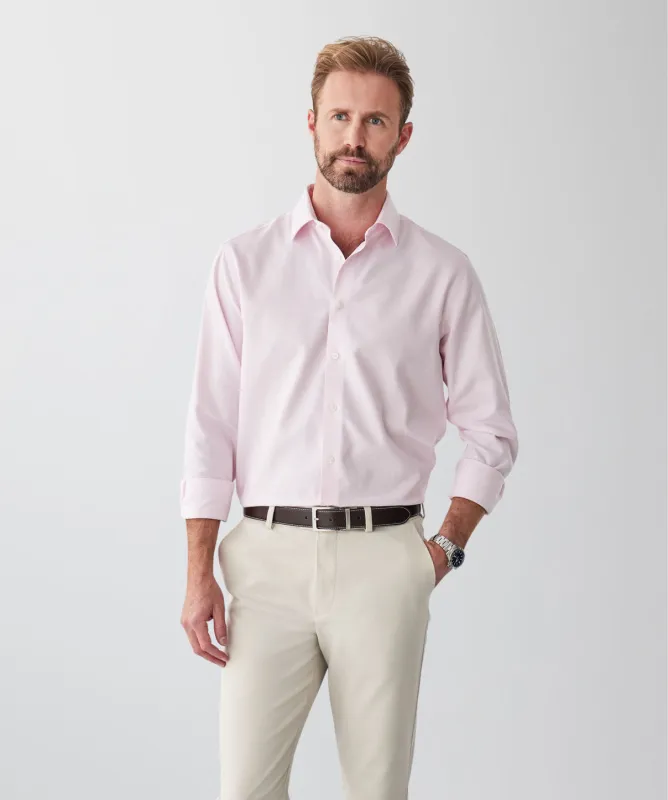 Non-Iron Dobby Long Sleeve Shirt - Pale Pink sold by GAZMAN