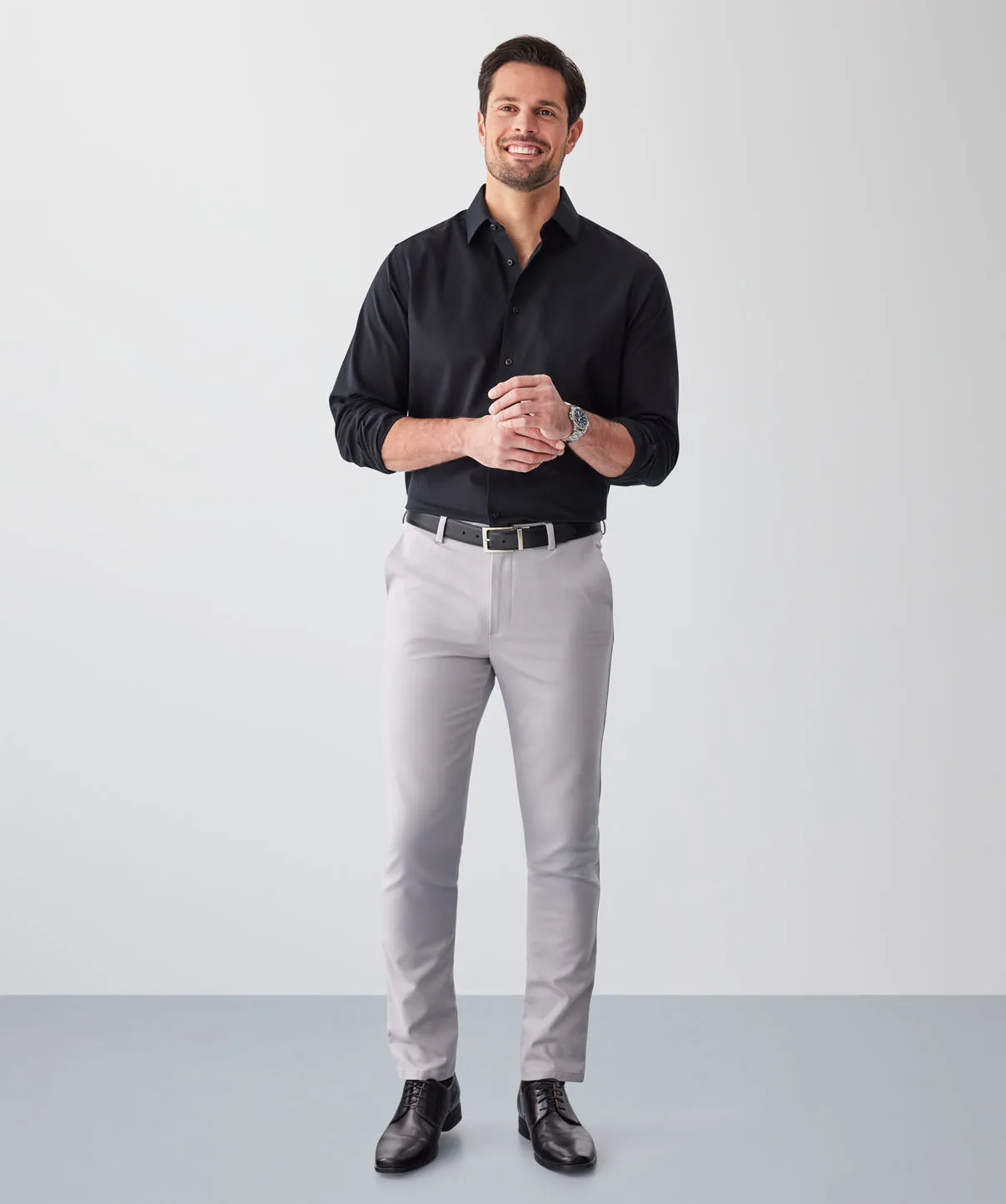 Non-Iron Dobby Long Sleeve Shirt - Black sold by GAZMAN product image thumbnail 4