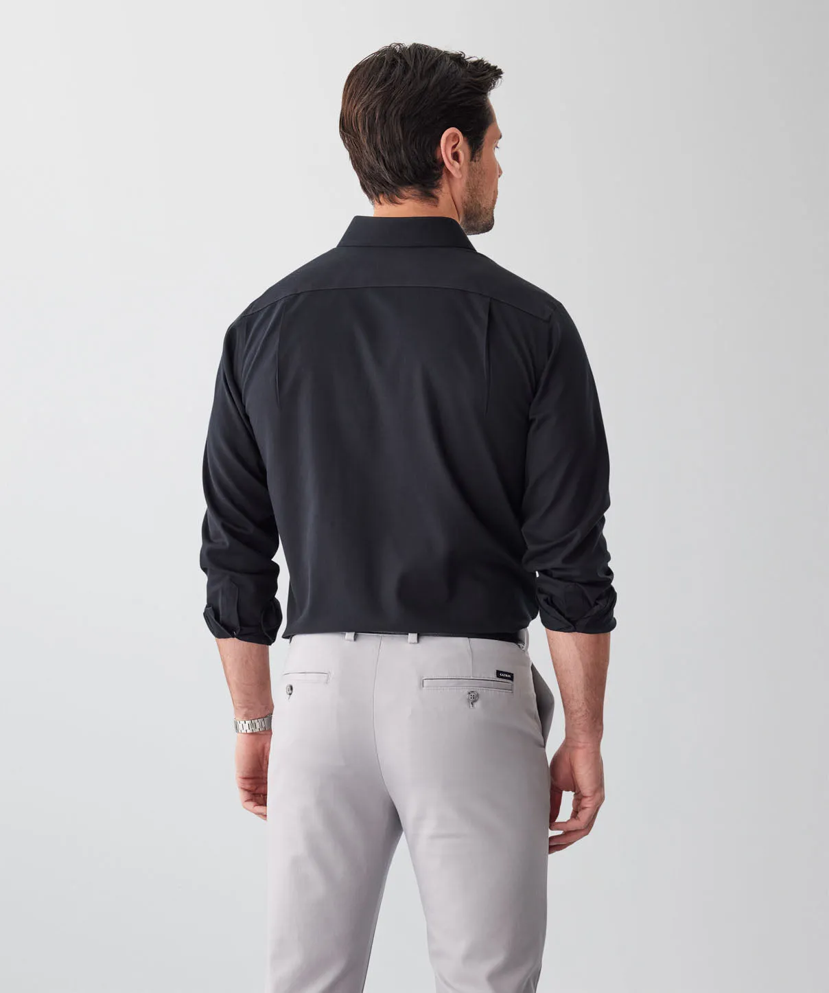 Non-Iron Dobby Long Sleeve Shirt - Black sold by GAZMAN product image thumbnail 2