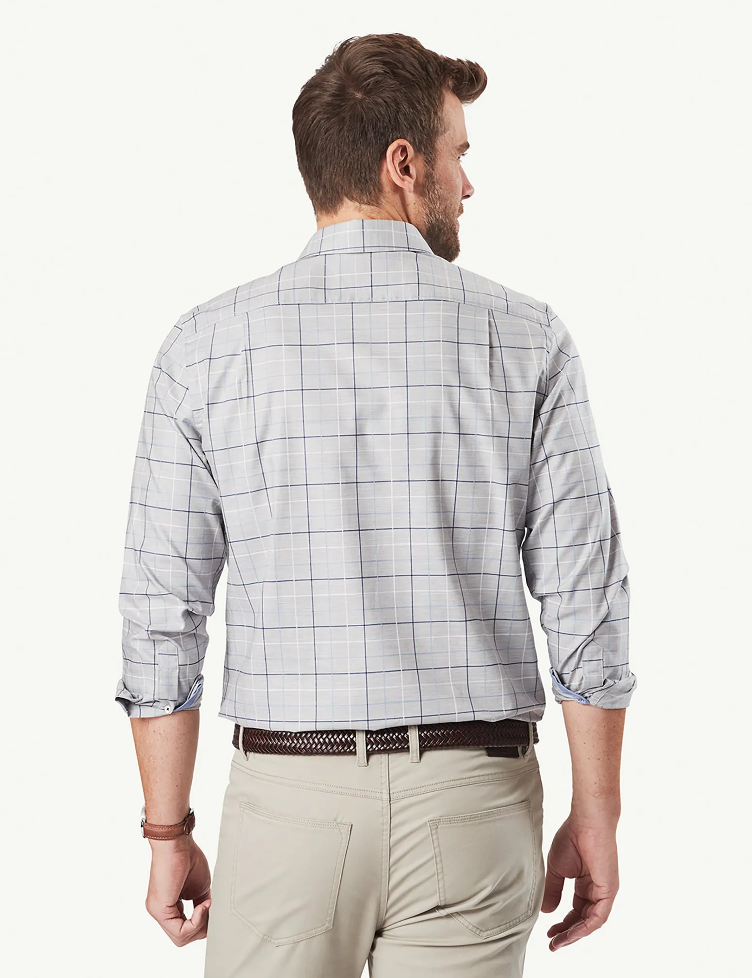 Easy Care Twill Check Long Sleeve Shirt - Grey Melange sold by GAZMAN product image thumbnail 2