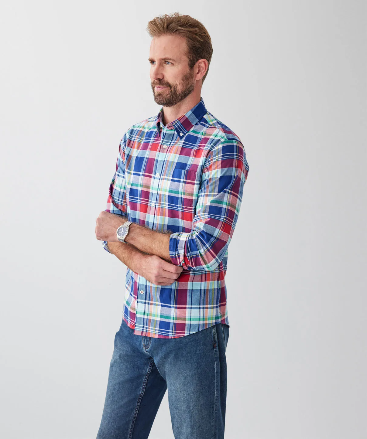 Tailored Fit Casual Multi Check Long Sleeve Shirt - Multi sold by GAZMAN product image thumbnail 5