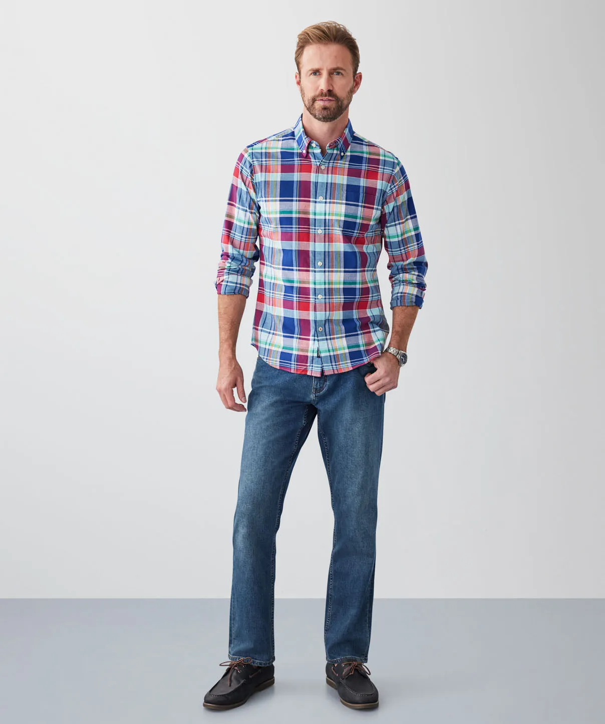 Tailored Fit Casual Multi Check Long Sleeve Shirt - Multi sold by GAZMAN product image thumbnail 4