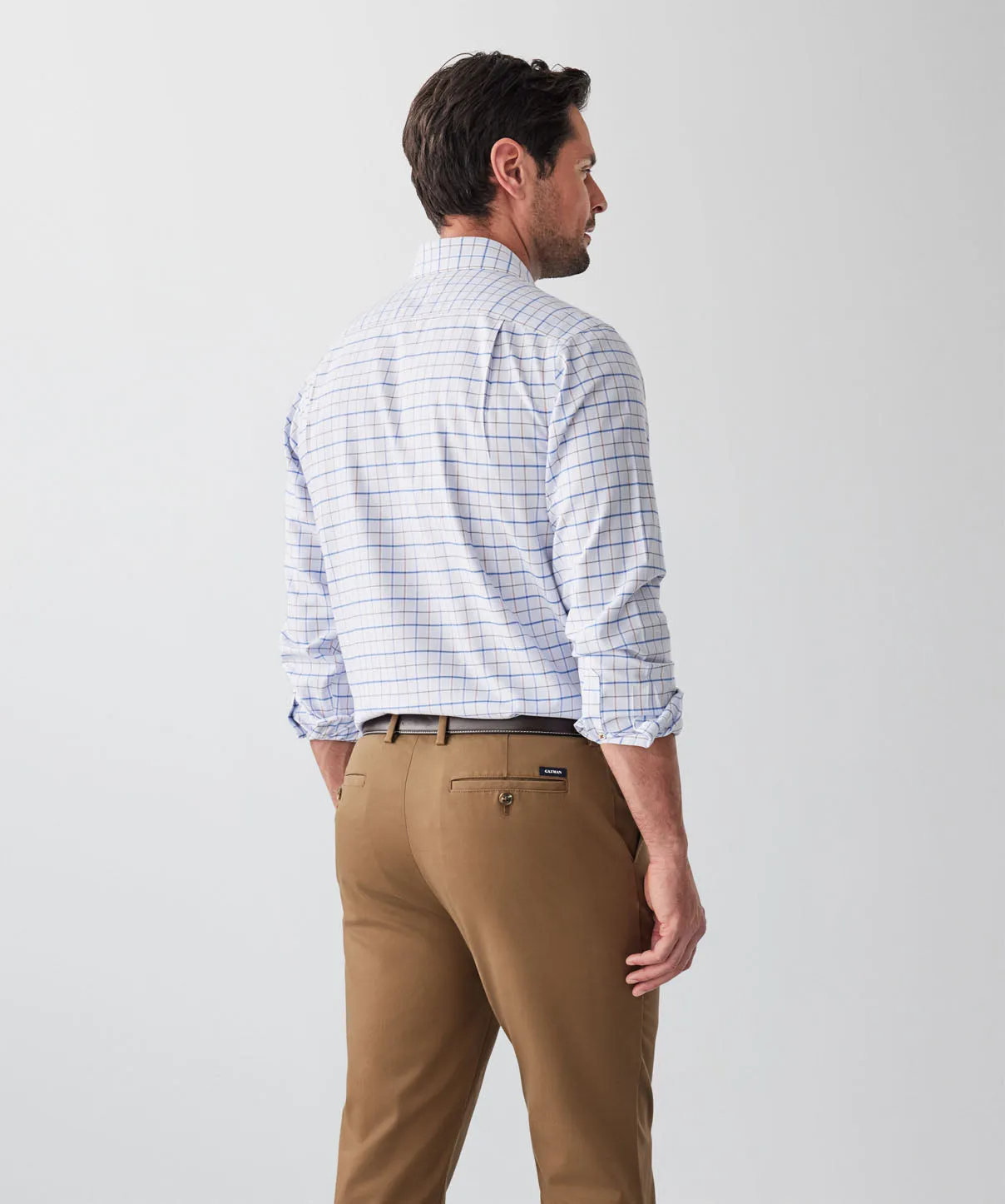 Non-Iron Dobby Check Long Sleeve Shirt - Sky Blue sold by GAZMAN product image thumbnail 2