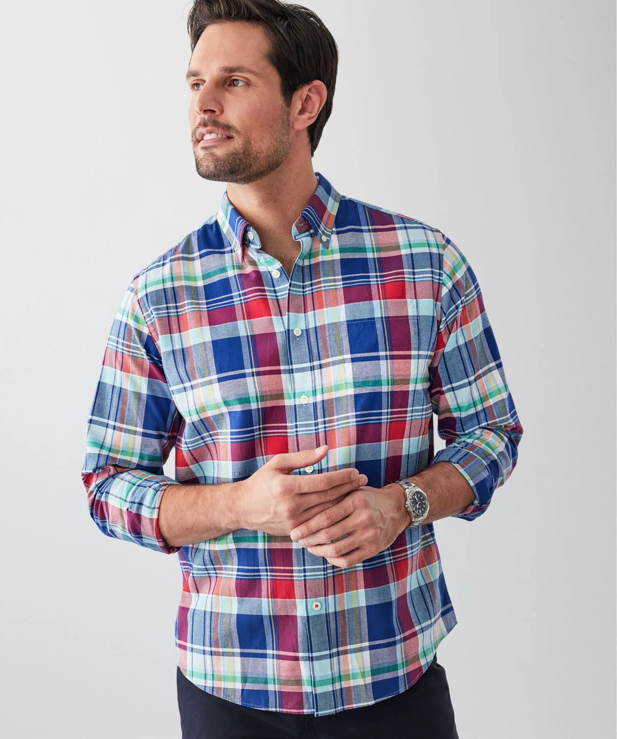 Casual Multi Check Long Sleeve Shirt - Multi sold by GAZMAN product image thumbnail 3