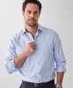 Non-Iron Dobby Stripe Long Sleeve Shirt - Blue sold by GAZMAN