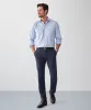 Non-Iron Dobby Stripe Long Sleeve Shirt - Blue sold by GAZMAN