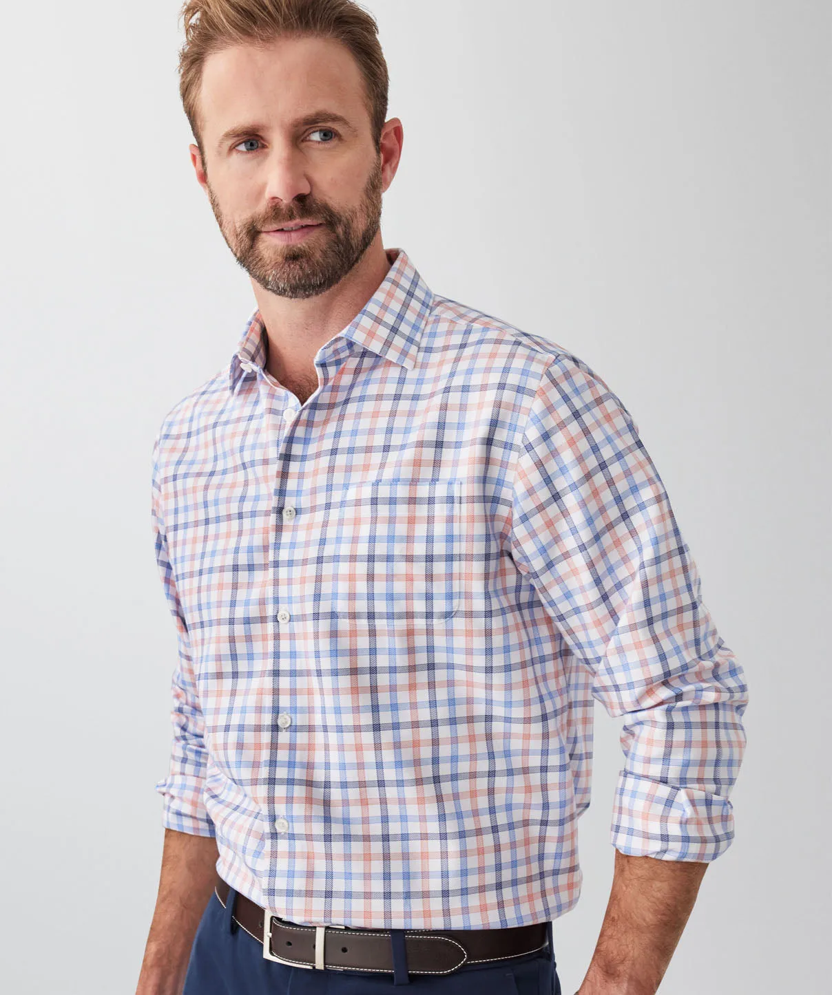 Non-Iron Dobby Twill Check Long Sleeve Shirt - Multi Check sold by GAZMAN product image thumbnail 3