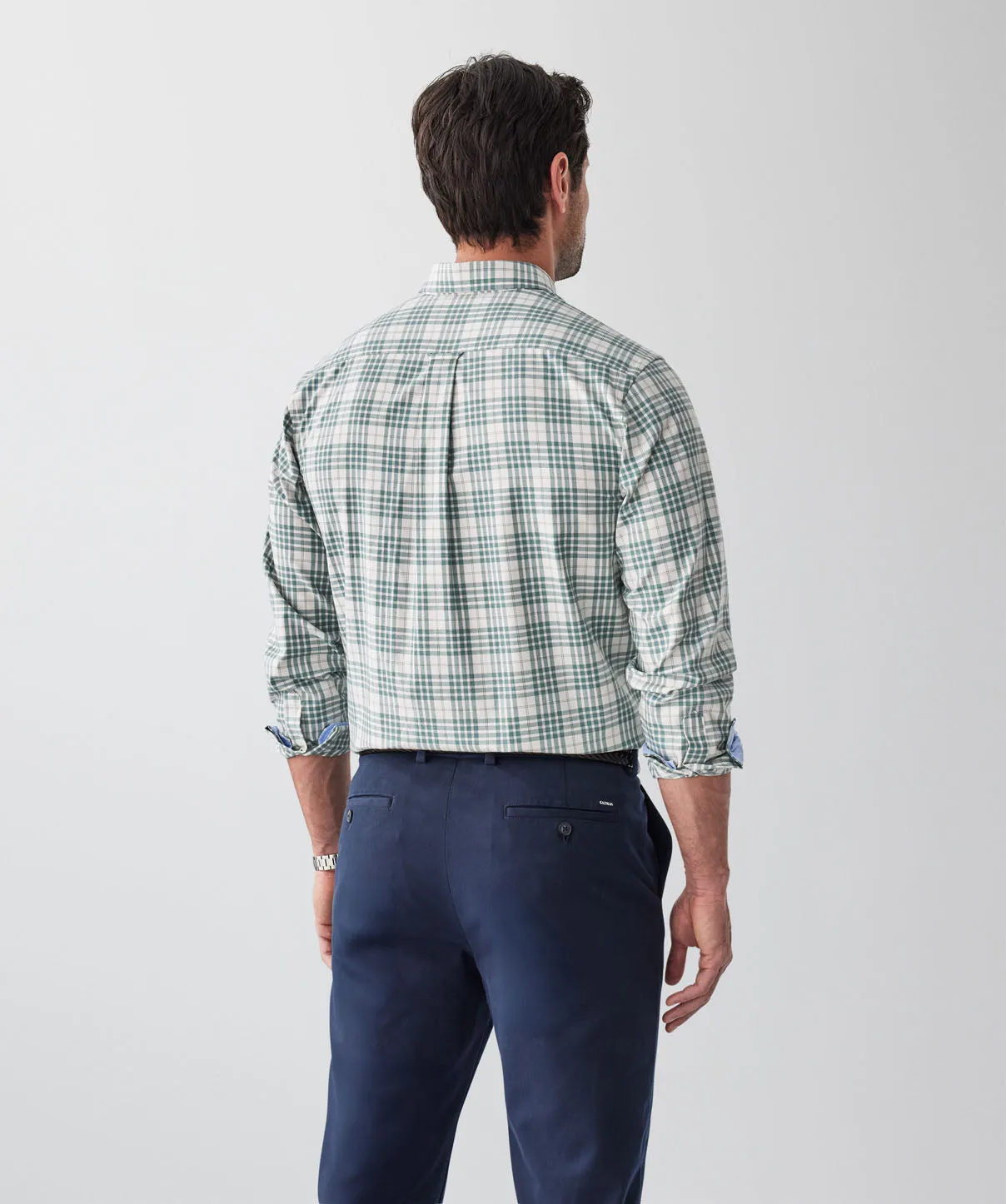 Easy Care Twill Check Long Sleeve Shirt - Sage sold by GAZMAN product image thumbnail 2