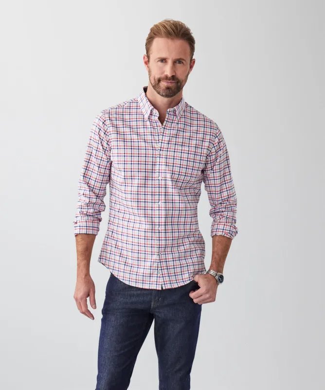 Tailored Fit Easy Care Twill Multi Check Long Sleeve Shirt - Multi Check sold by GAZMAN