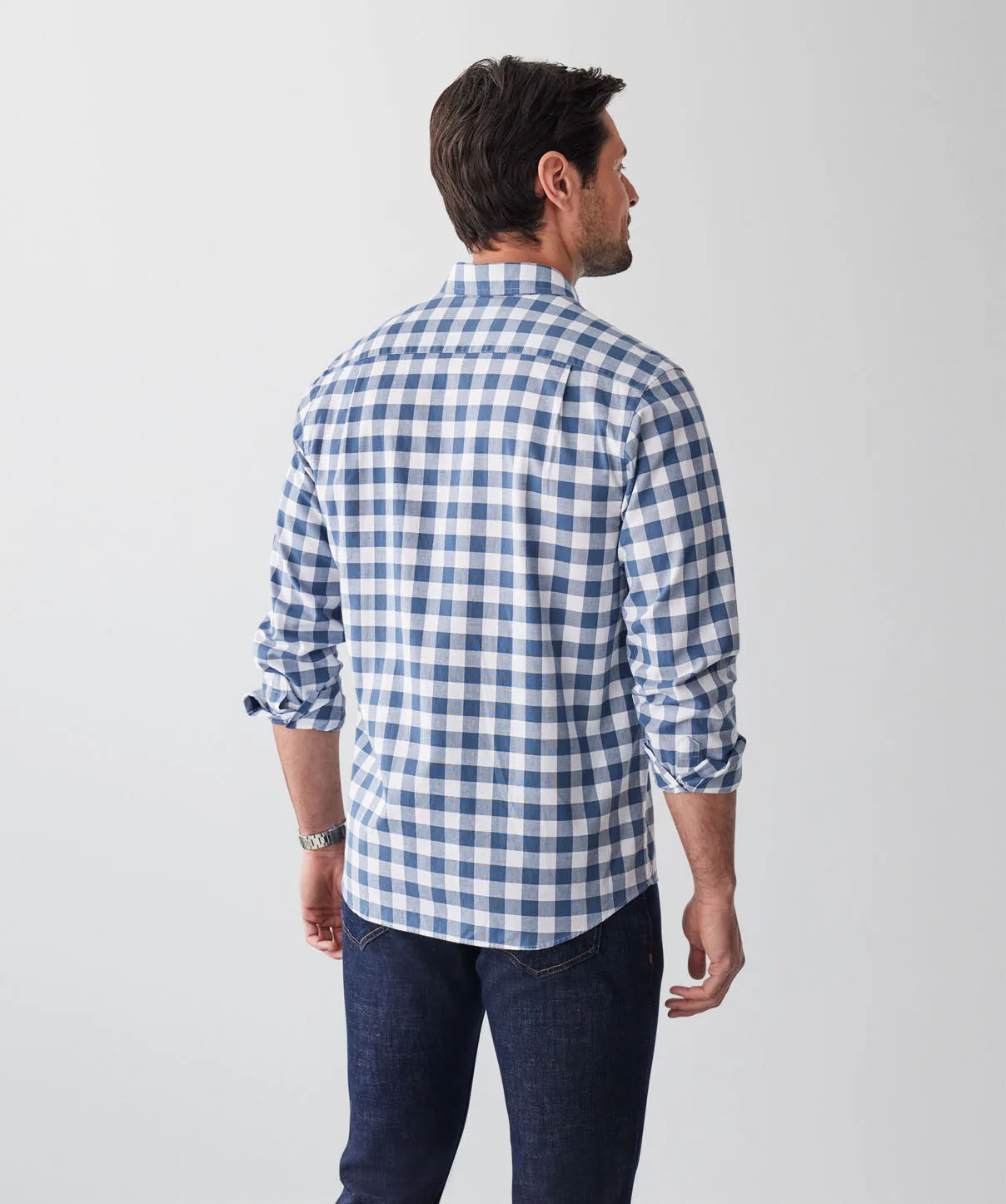 Casual Check Long Sleeve Shirt - Denim sold by GAZMAN product image thumbnail 2