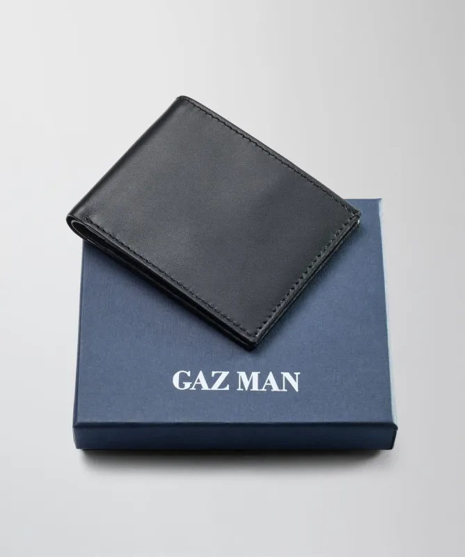 Slim Bi-Fold Leather Wallet - Black sold by GAZMAN