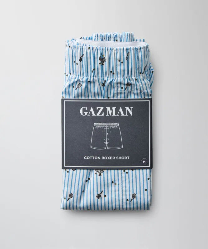 Game Set Match Print Boxers - Blue sold by GAZMAN