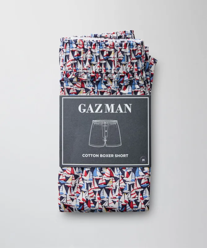 Yacht Print Boxers - Navy sold by GAZMAN