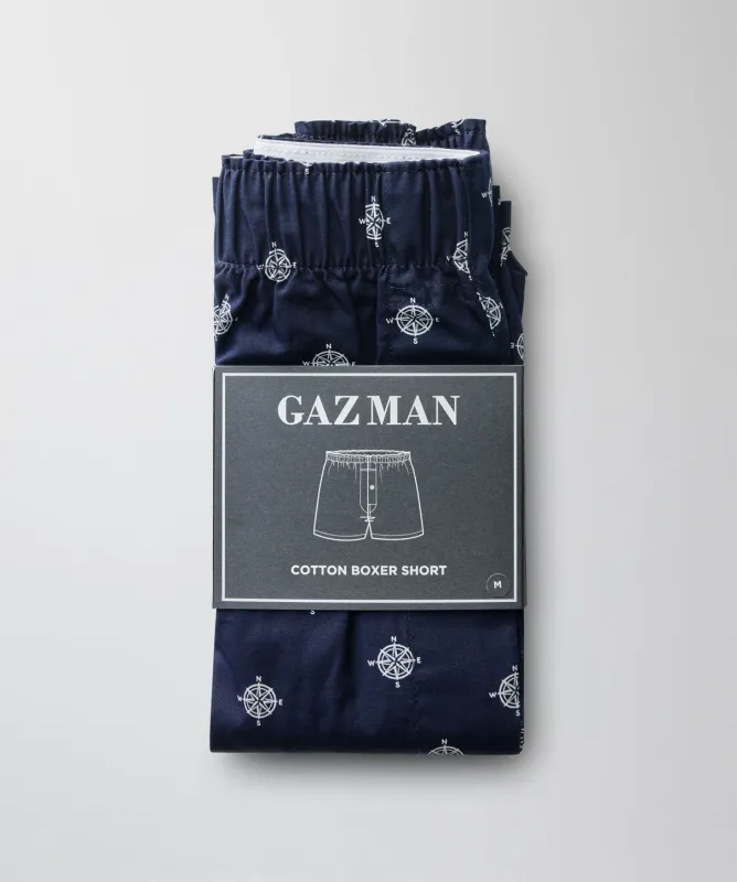 Navigation Print Boxers - Navy sold by GAZMAN