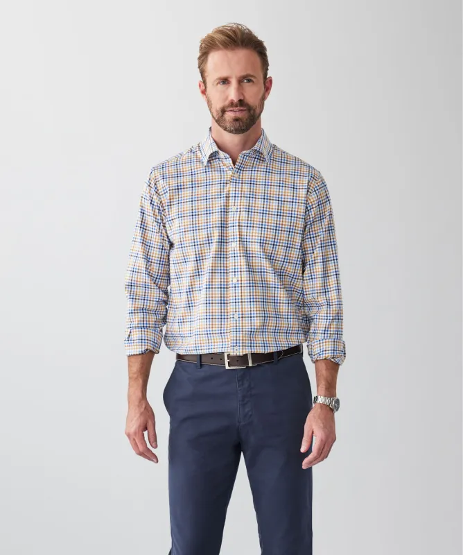 Easy Care Twill Multi Check Long Sleeve Shirt - Multi Check sold by GAZMAN