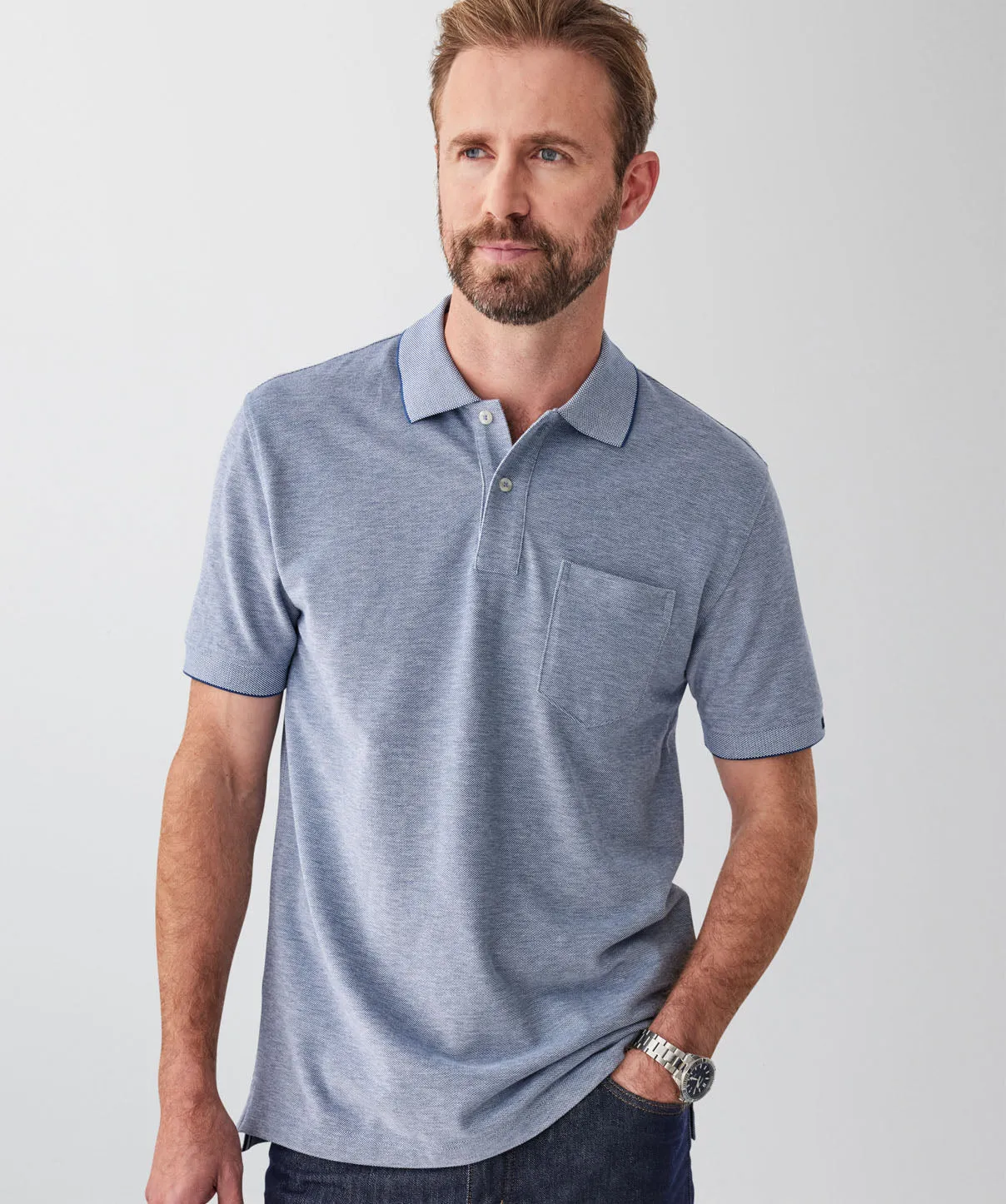 Oxford Pocket Polo - Navy sold by GAZMAN product image thumbnail 3