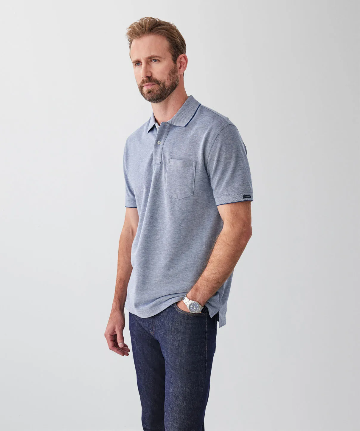 Oxford Pocket Polo - Navy sold by GAZMAN product image thumbnail 5