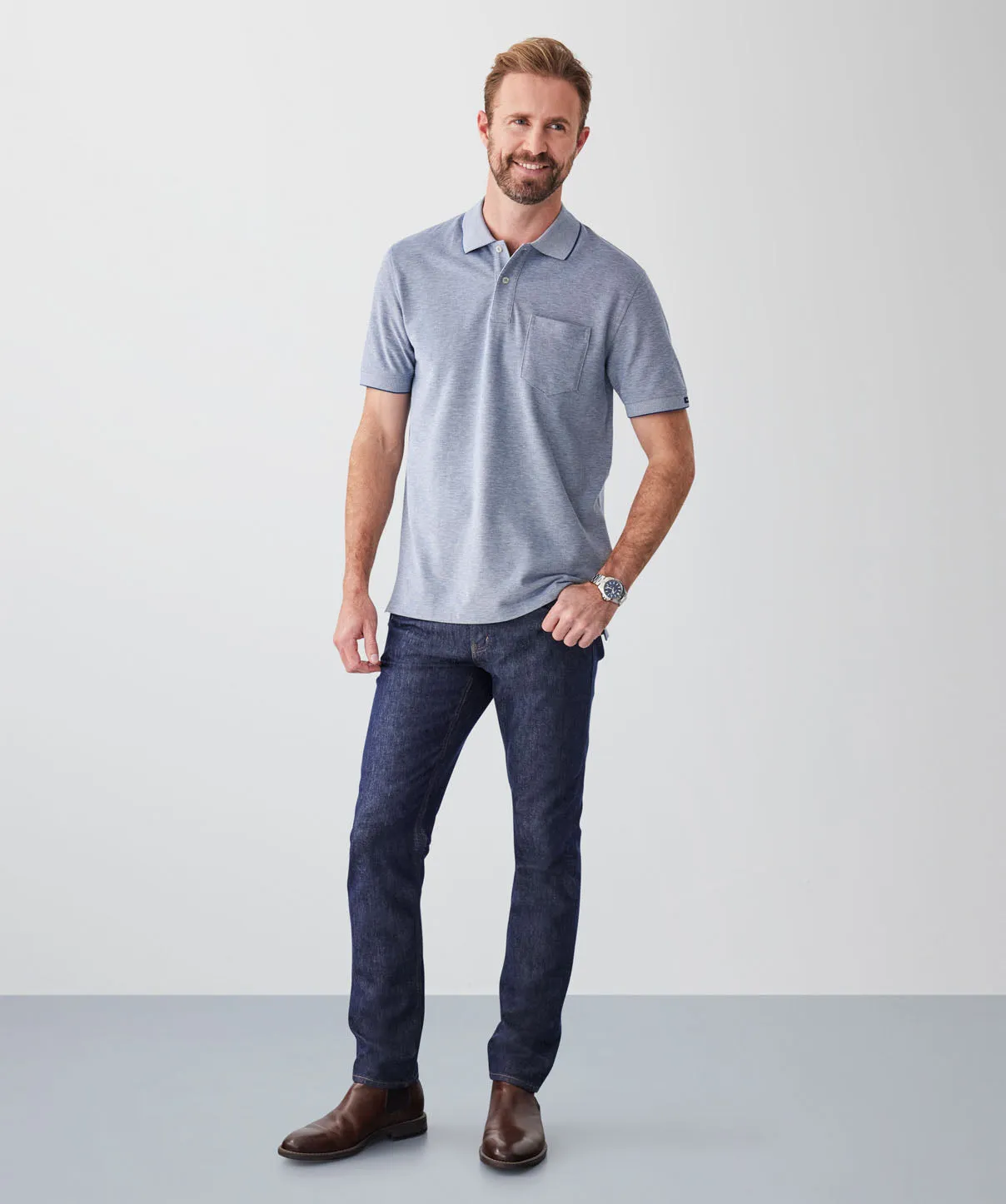 Oxford Pocket Polo - Navy sold by GAZMAN product image thumbnail 4
