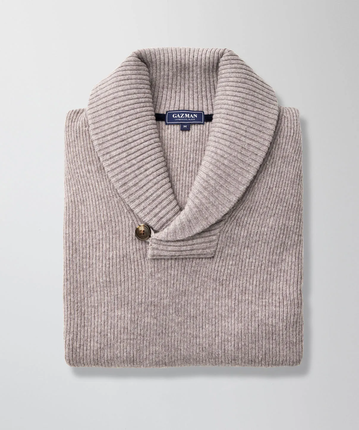 Shawl Neck Rib Knit - Taupe sold by GAZMAN product image thumbnail 3