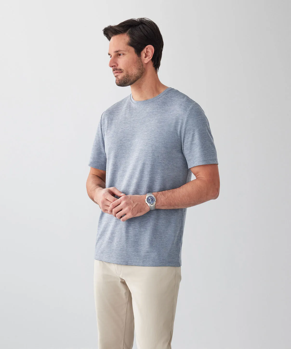 GAZFLEX Crew T-Shirt - Blue Melange sold by GAZMAN product image thumbnail 5