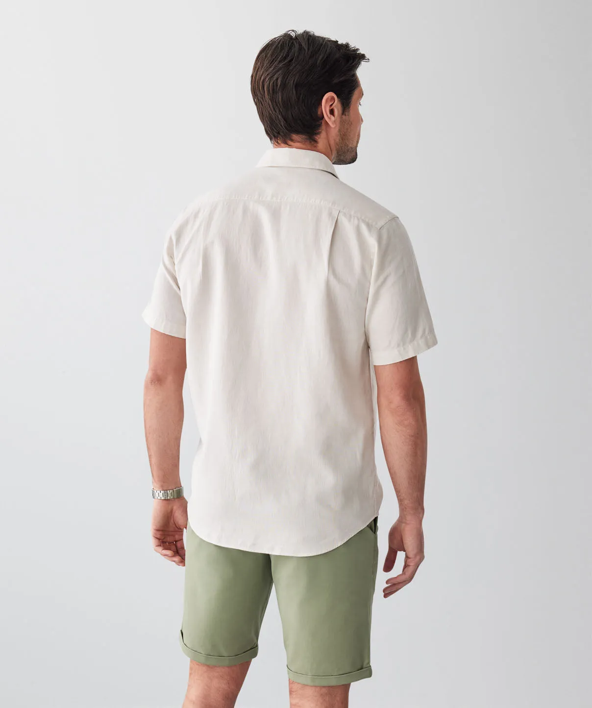 Linen Blend Short Sleeve Shirt - Natural sold by GAZMAN product image thumbnail 2