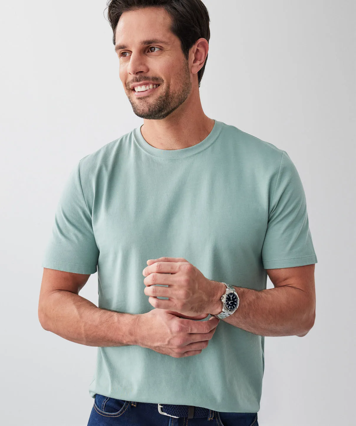 Basic Crew T-shirt - Sage sold by GAZMAN product image thumbnail 3