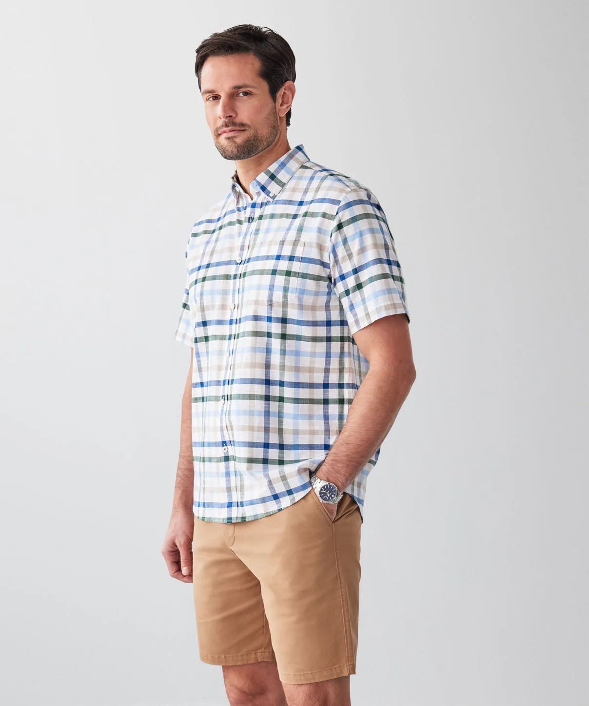 Casual Slub Check Short Sleeve Shirt - Multi sold by GAZMAN product image thumbnail 5