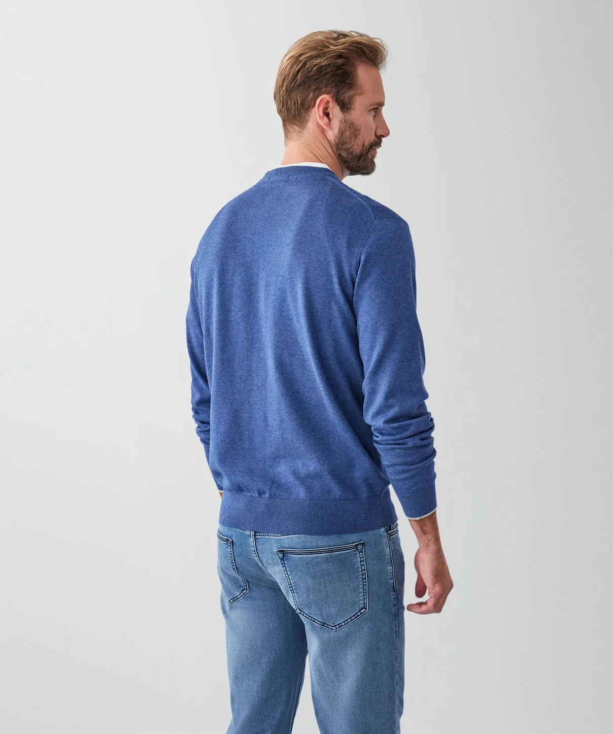 Cotton Crew Neck Knit - Denim sold by GAZMAN product image thumbnail 2