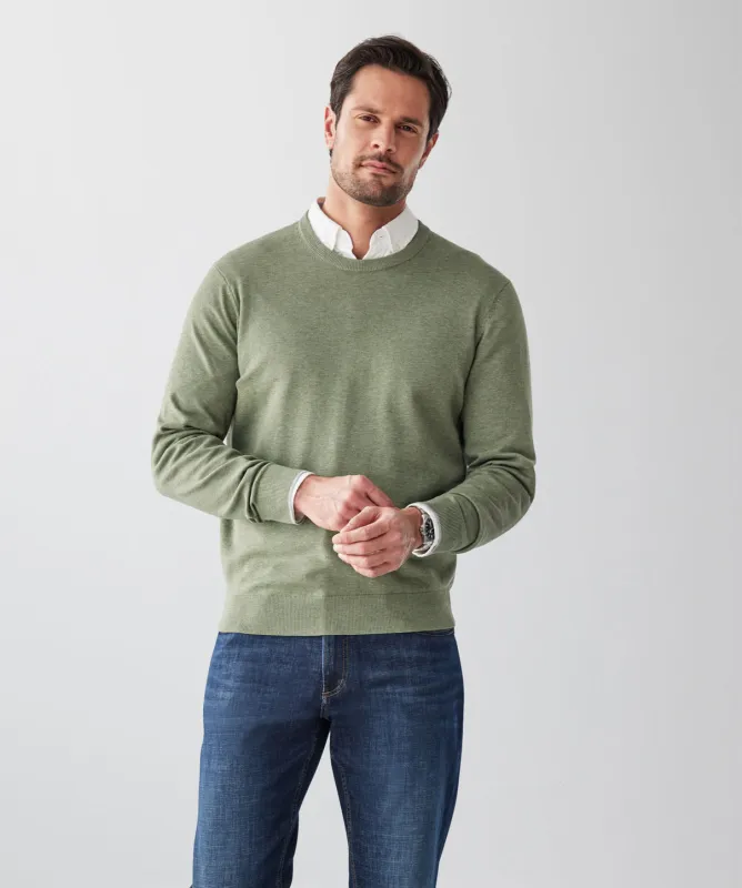 Cotton Crew Neck Knit - Khaki sold by GAZMAN
