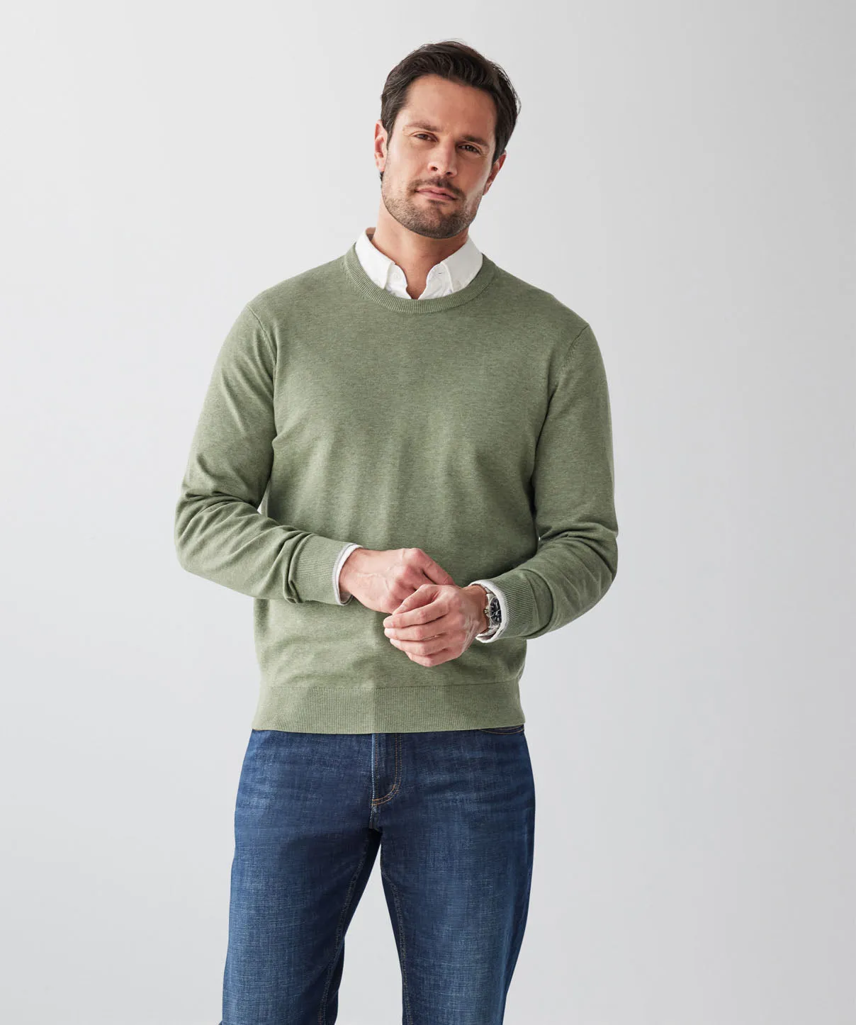 Cotton Crew Neck Knit - Khaki sold by GAZMAN