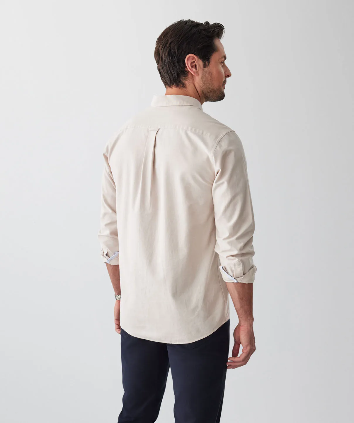 Casual Oxford Long Sleeve Shirt - Sand sold by GAZMAN product image thumbnail 2