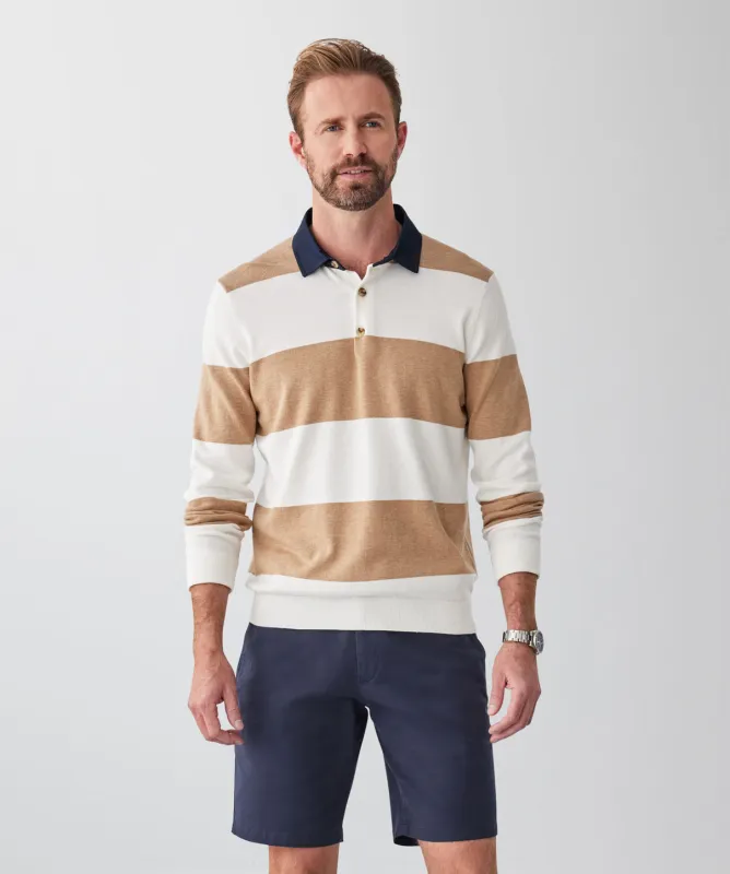 Knit Stripe Rugby Jumper - Tobacco sold by GAZMAN