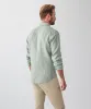 Tailored Fit Pure French Linen Long Sleeve Shirt - Sage sold by GAZMAN