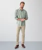 Tailored Fit Pure French Linen Long Sleeve Shirt - Sage sold by GAZMAN