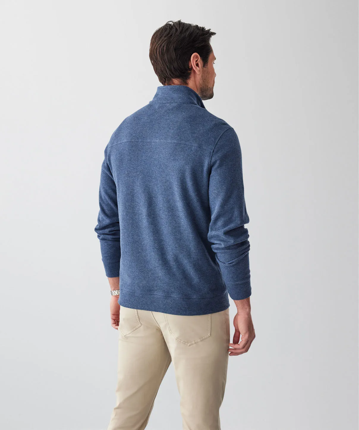 French Rib Half Zip Sweat - Denim sold by GAZMAN product image thumbnail 2