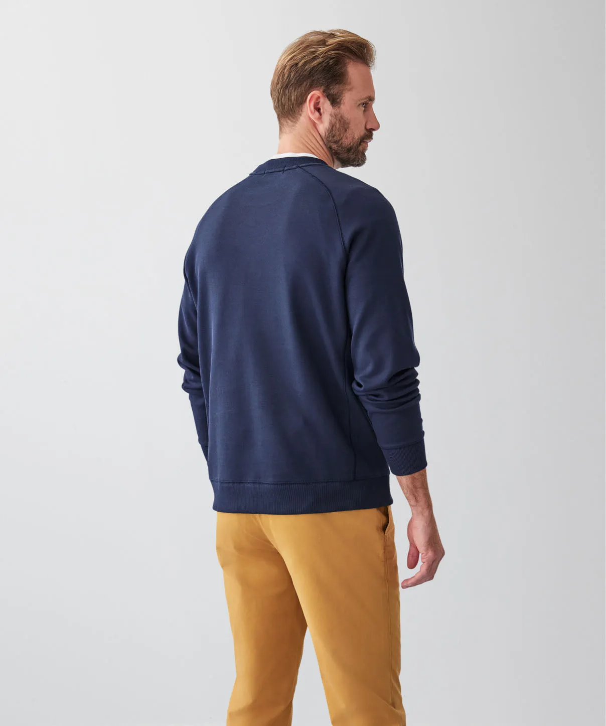 Pique Raglan Crew Jumper - Navy sold by GAZMAN product image thumbnail 2