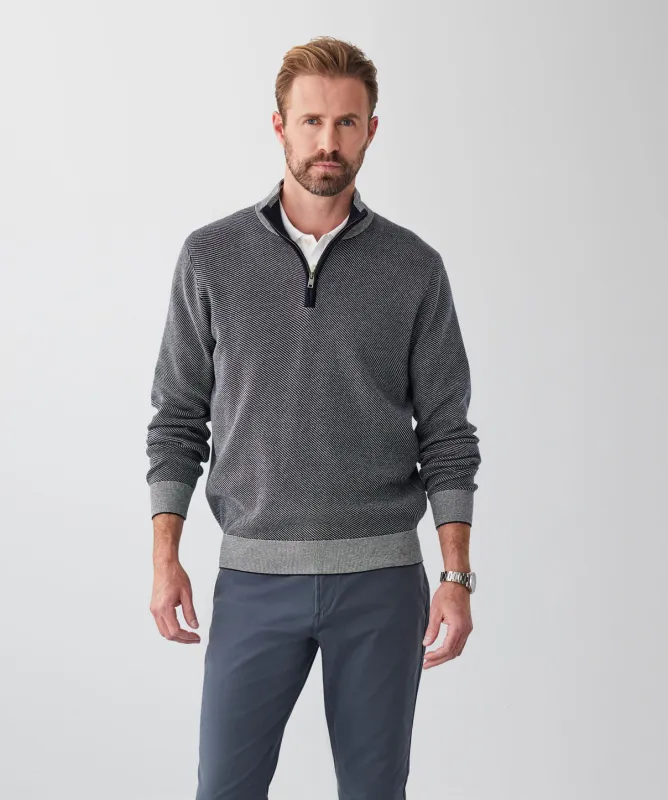 Twill High Flex Half Zip Knit - Navy sold by GAZMAN