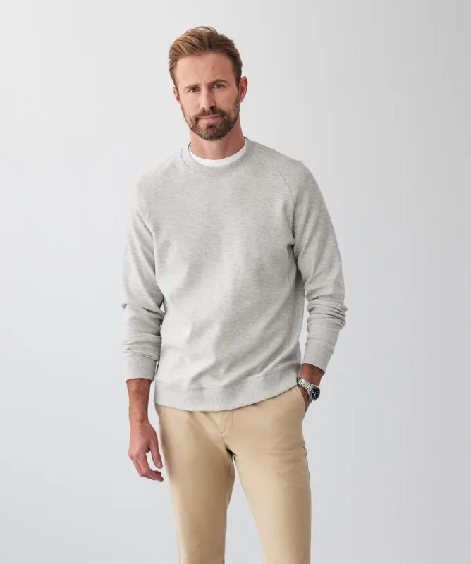 Pique Raglan Crew Jumper - Light Grey sold by GAZMAN