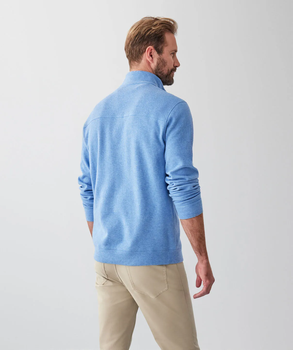 French Rib Half Zip Sweat - Blue sold by GAZMAN product image thumbnail 2