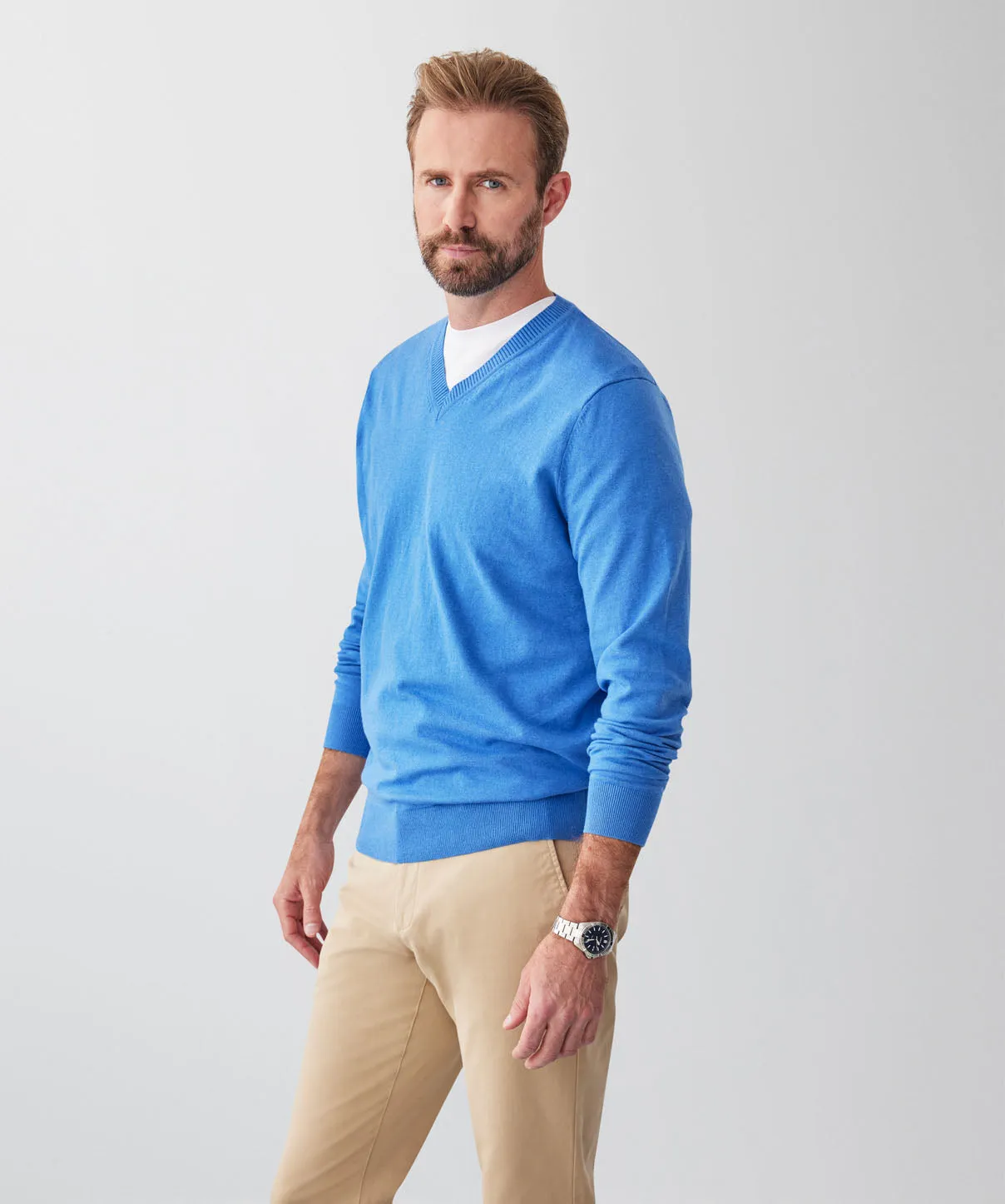 High Flex V-Neck Jumper - Bright Blue sold by GAZMAN product image thumbnail 5